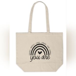 You Are Enough Custom Canvas Motivational Tote Bag